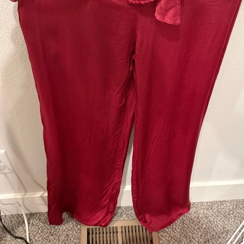 NWT Free People Young Fabulous‎ and Broke Rose Tie-Front Satin Jumpsuit Size M